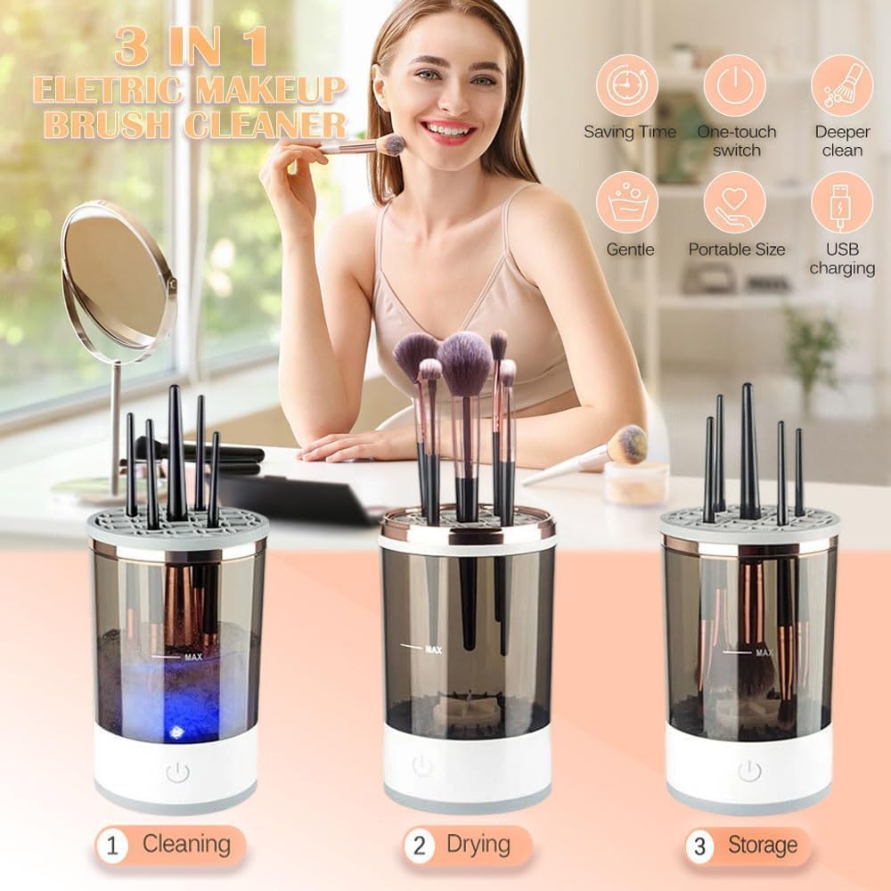 Electric Makeup Brush Cleaner,USB Automatic Cosmetic Brush Cleaner