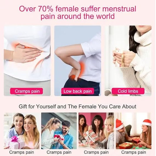HEATING PAD FOR PERIOD PAIN, CRAMP RELIEF,, BELLY WARMER HEATING PAD WITH 4 HEAT LEVELS 4 VIBRATION MODES, HEATING PAD BELT FOR MEN WOMEN