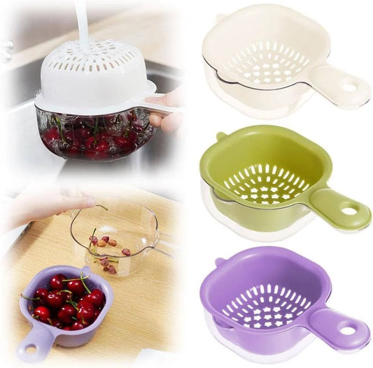 Vegetable Washing Basin Drain Basket with Handle for Cherry Party Restaurant Purple|Home & Garden | Kitchen, Dining & Bar | Kitchen Tools & Gadgets | Colanders, Strainers & Sifters