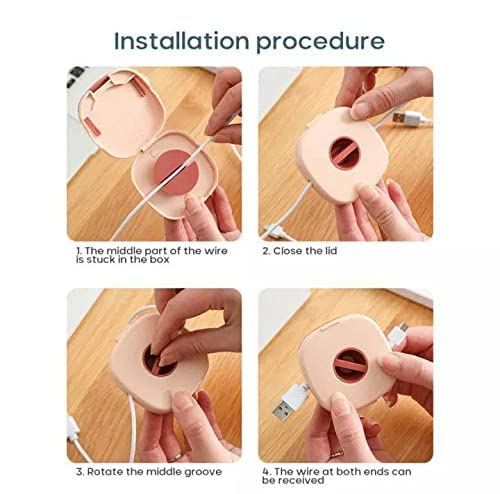 2-in-1 Cord Management Case Mobile Phone Holder | Cable Tidy Storage Protector Wire Winder for USB Cable