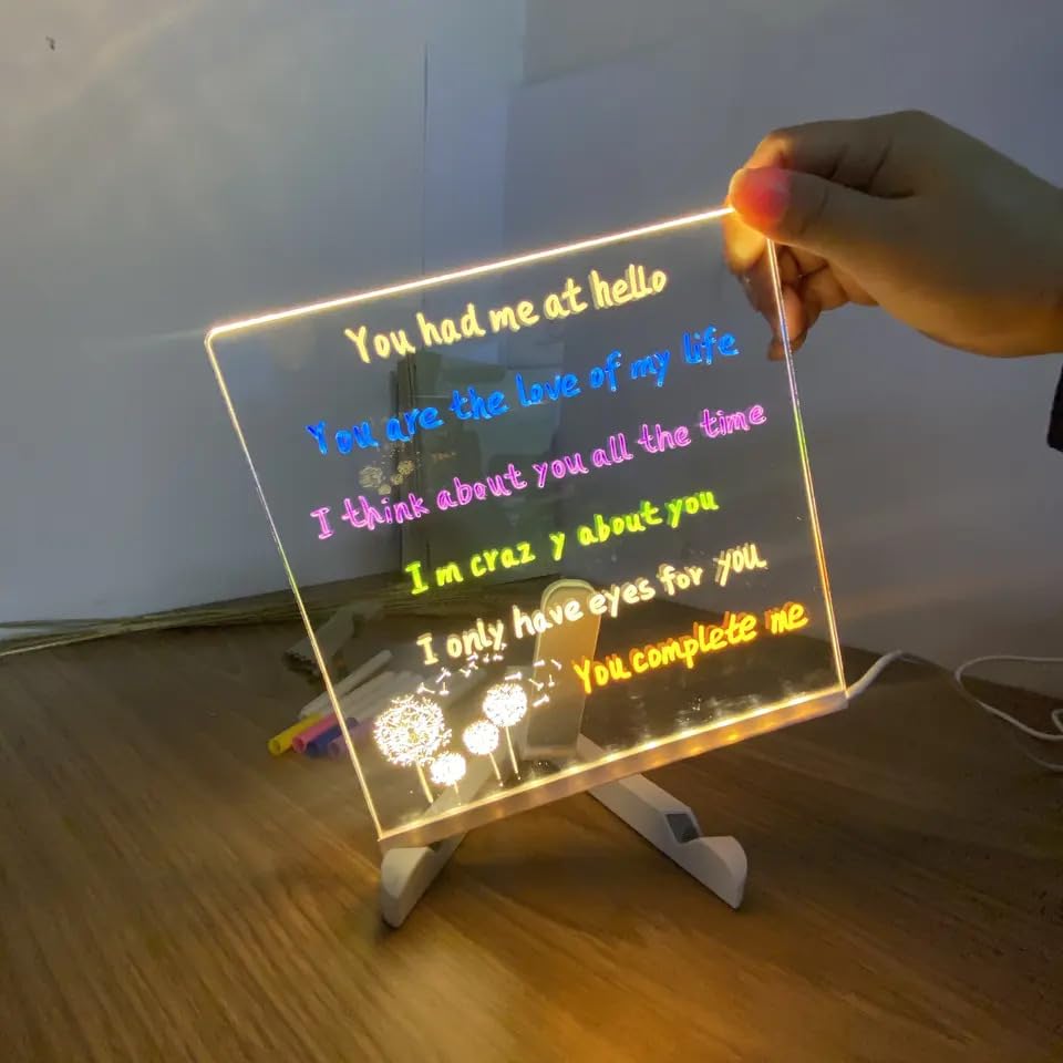 3D Acrylic Writing pad with Pen Message Board rewritable Table lamp for Study LED Light Office Home Decor Gift