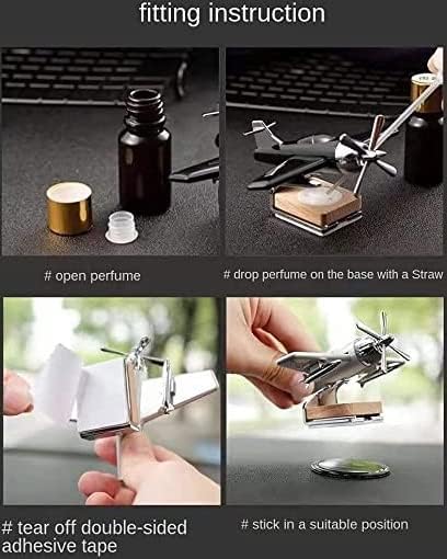 Solar Powered Car Perfume Diffuser/Dispenser | Aeroplane Glider Design, Auto Rotation Fan | For Car Dashboard with Perfume liquid & Organic Fragrance - (BLACK, Pack of 1) (BLACK)