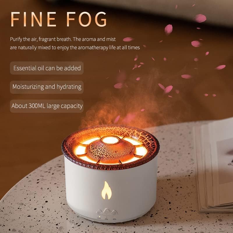 Aromatherapy Essential Oil Diffusers 360ML,JANVI Air Diffuser/Humidifier, 2Mist Mosdes : Flame and Volcano, Included 50ML Hotel Collection Essential Oil for Home, Bedroom,Large Room, (39)