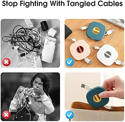 2-in-1 Cord Management Case Mobile Phone Holder | Cable Tidy Storage Protector Wire Winder for USB Cable