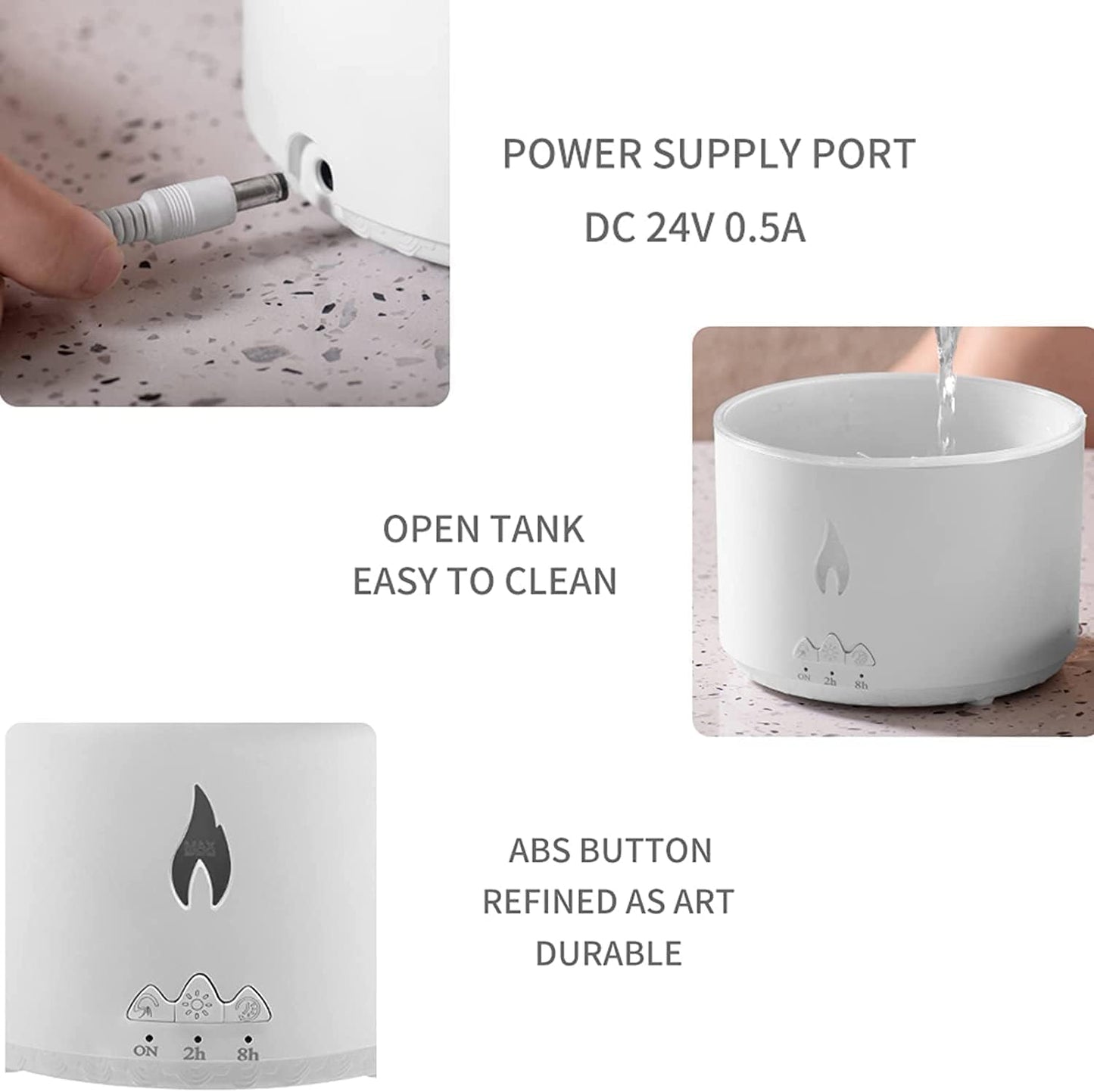 Aromatherapy Essential Oil Diffusers 360ML,JANVI Air Diffuser/Humidifier, 2Mist Mosdes : Flame and Volcano, Included 50ML Hotel Collection Essential Oil for Home, Bedroom,Large Room, (39)