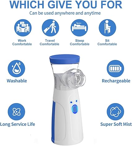 Portable Handheld Nebulizer For Breathing Problems Lightweight, Travel Friendly For Adults & Kids
