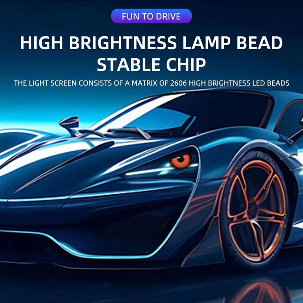 LED Devil Eye Demon Headlight - 2024 New Dynamic Car Accessory With Adjustable Eye Pattern, Over 100 GIFs to Choose, 5V/12V LED, DIY