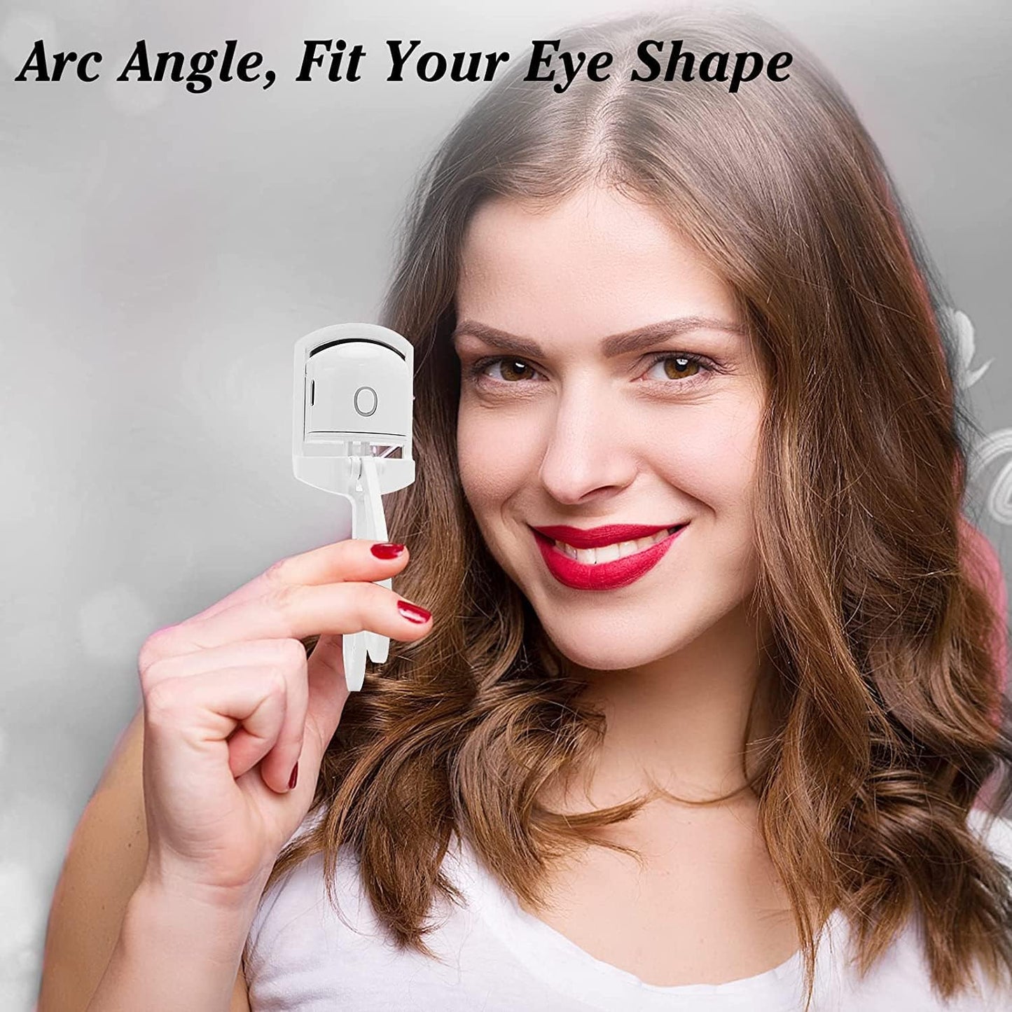Heated Eyelash Curler – Rechargeable Electric Eyelash Curler – Long-Lasting Heated Lash Curler for Natural Lashes – Handheld Eyelash Heated Curler with Quick Pre-Heat – White