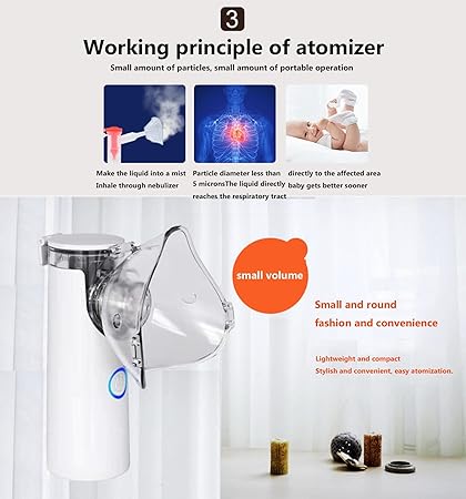 Portable Handheld Nebulizer For Breathing Problems Lightweight, Travel Friendly For Adults & Kids