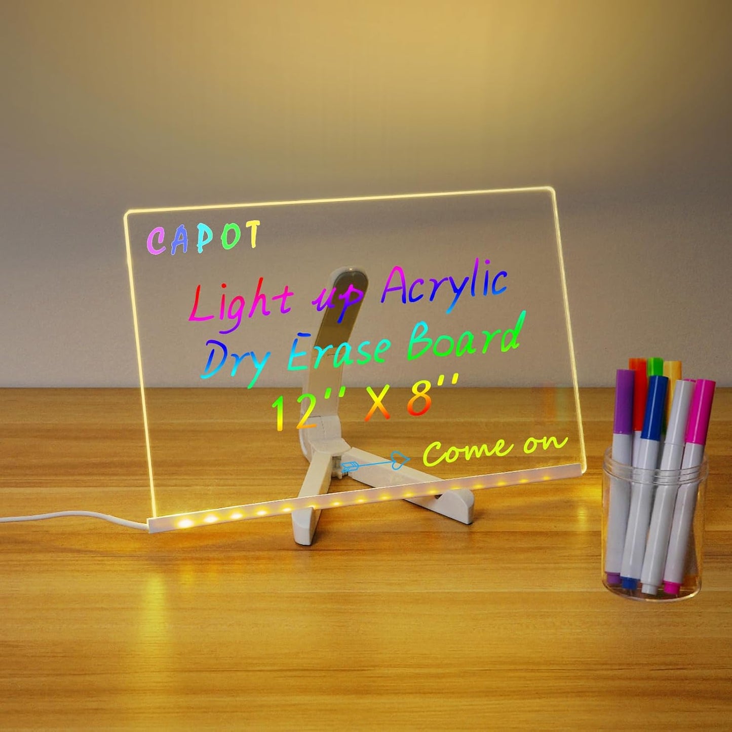 3D Acrylic Writing pad with Pen Message Board rewritable Table lamp for Study LED Light Office Home Decor Gift