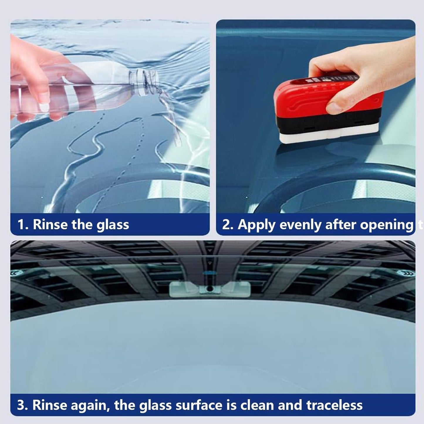 Automotive Oil Film Cleaning Brush, Glass Cleaning Board, Car Glass Oil Film Removal Cleaner, Powerful Windshield Cleaner & Oil Film Remover, Enhance Visual Effect Of Windshield (5) (2) (1)