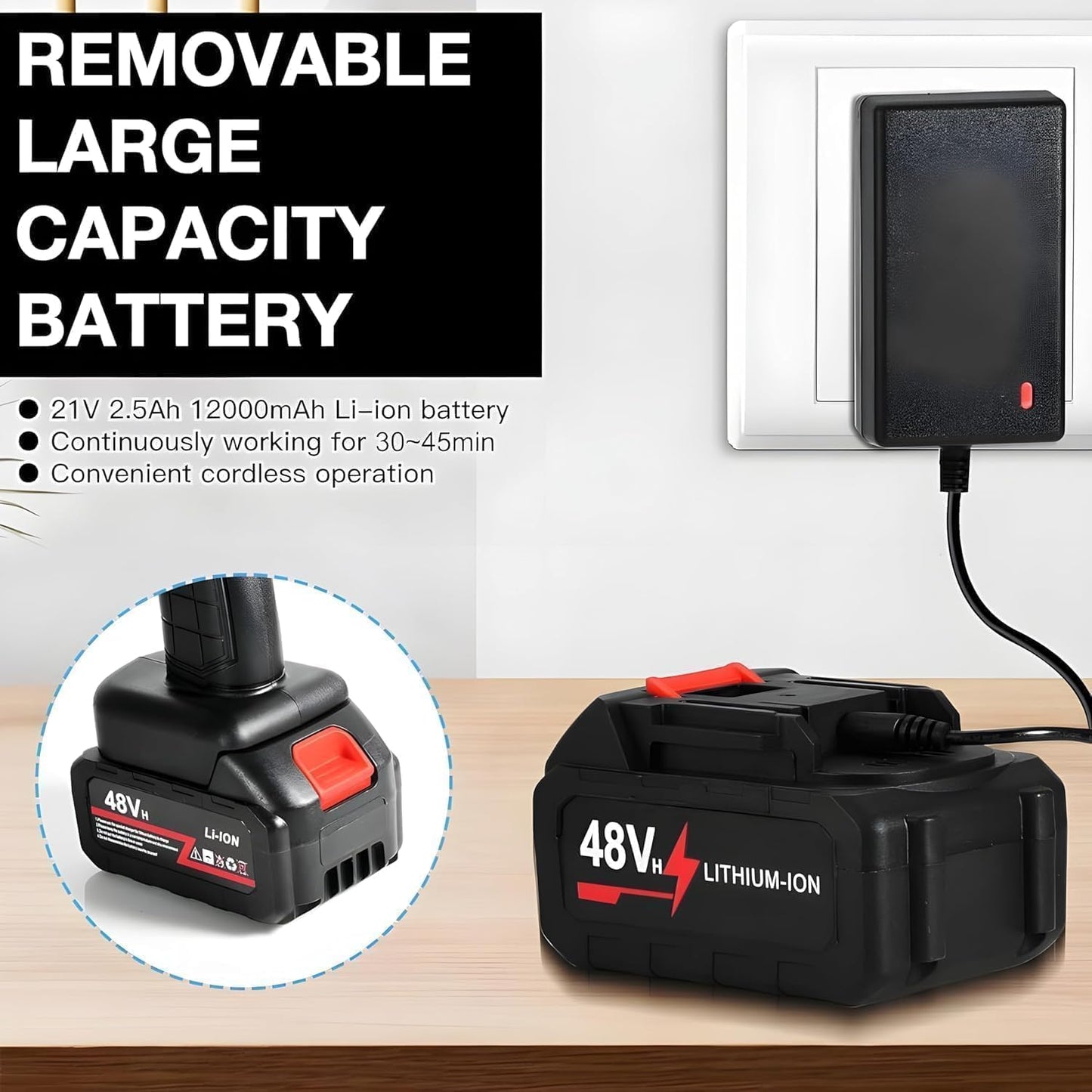 High-Pressure Car Washer Gun | Cordless 48V 18000 mah Battery-Powered Washer Gun for Car Wash, Bike Cleaning