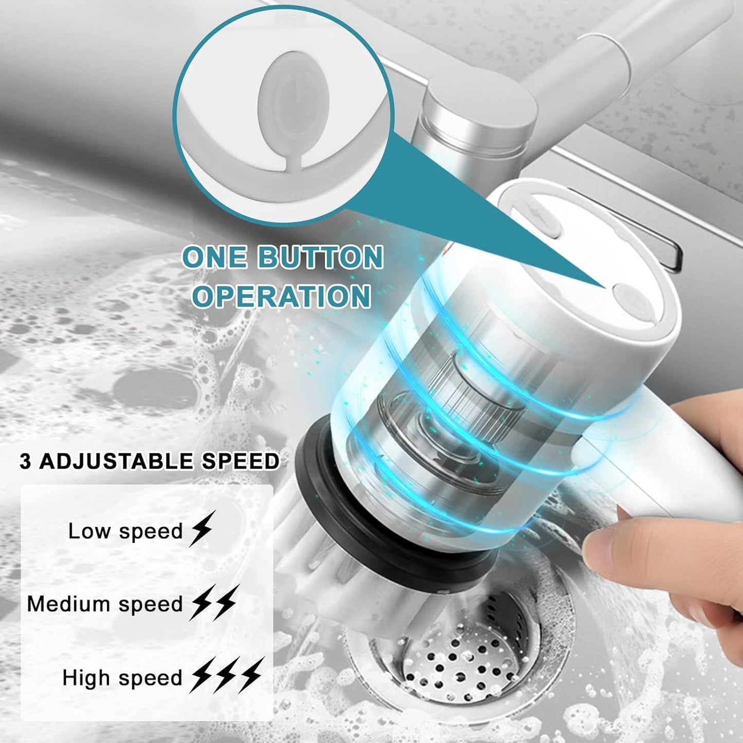 5 in 1 Magic Brush, Electric Spin Scrubber, Handheld Wireless Cleaning Brush for Kitchen, Bathroom, Sink, Tile - Dishwashing and Pot Cleaning Artifact, Household Supplies