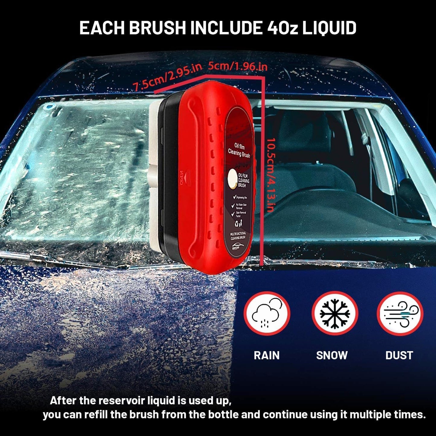 Automotive Oil Film Cleaning Brush, Glass Cleaning Board, Car Glass Oil Film Removal Cleaner, Powerful Windshield Cleaner & Oil Film Remover, Enhance Visual Effect Of Windshield (5) (2) (1)