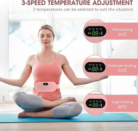 HEATING PAD FOR PERIOD PAIN, CRAMP RELIEF,, BELLY WARMER HEATING PAD WITH 4 HEAT LEVELS 4 VIBRATION MODES, HEATING PAD BELT FOR MEN WOMEN